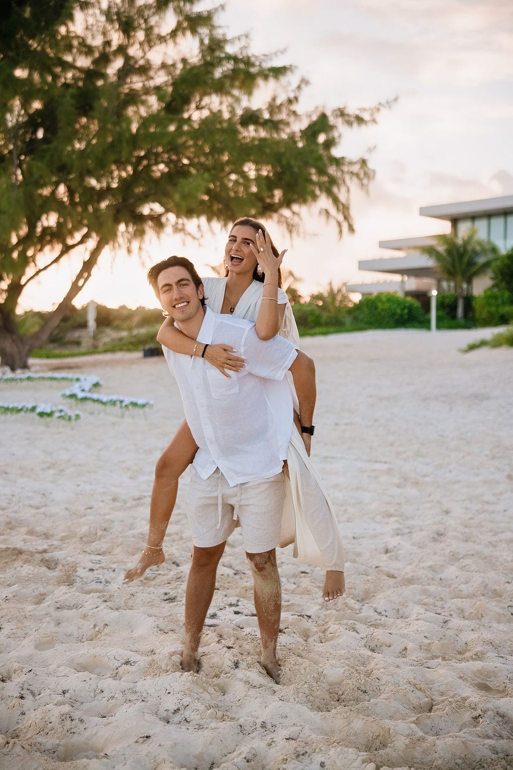 A piggyback along the sand