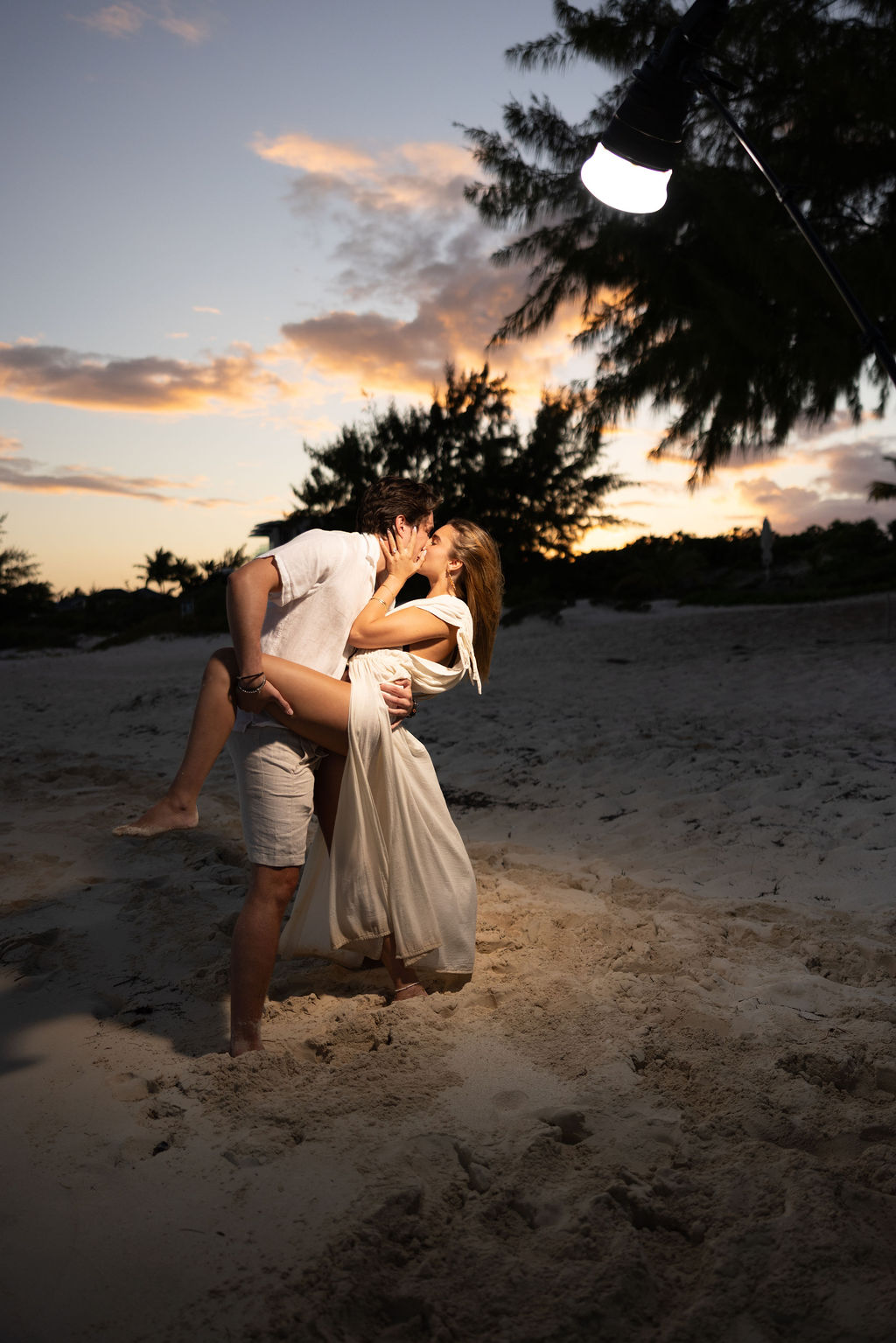 A kiss on the sand as the last light goes